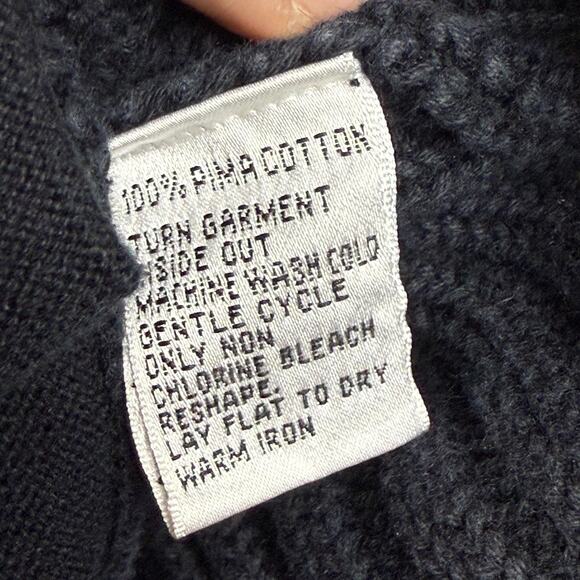 Talbots Petites Pima Cotton Rib Knit Cardigan Sweater Navy Blue Size Small - Picture 10 of 11